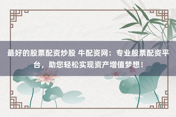 最好的股票配资炒股 牛配资网：专业股票配资平台，助您轻松实现资产增值梦想！
