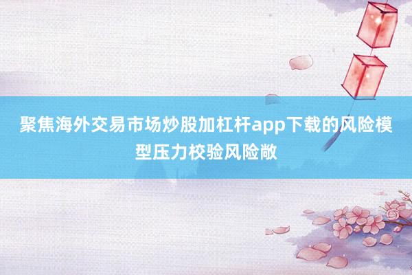 聚焦海外交易市场炒股加杠杆app下载的风险模型压力校验风险敞