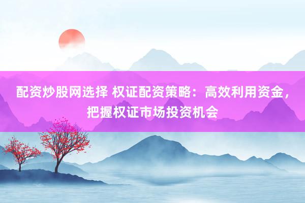 配资炒股网选择 权证配资策略：高效利用资金，把握权证市场投资机会
